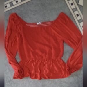 White Birch Scarlet Long Sleeve Blouse